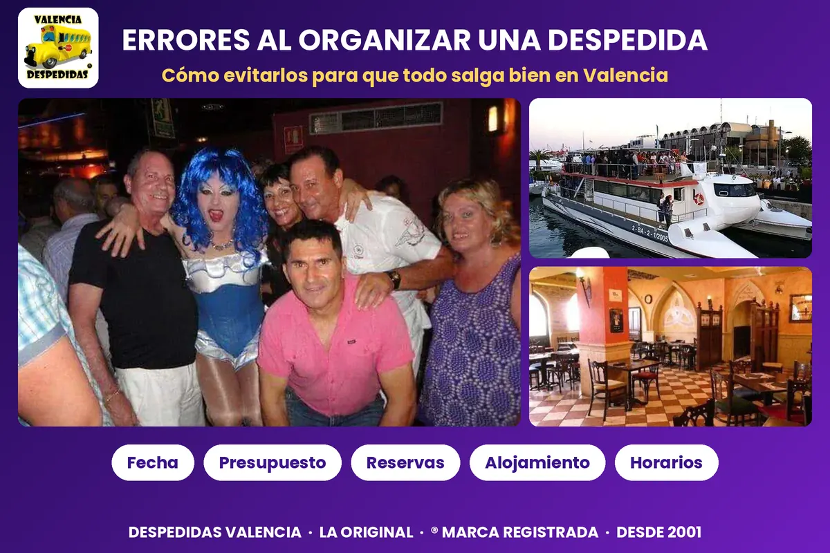 Grupo de despedida con drag queen, fiesta en barco y restaurante preparado para grupos en Valencia
