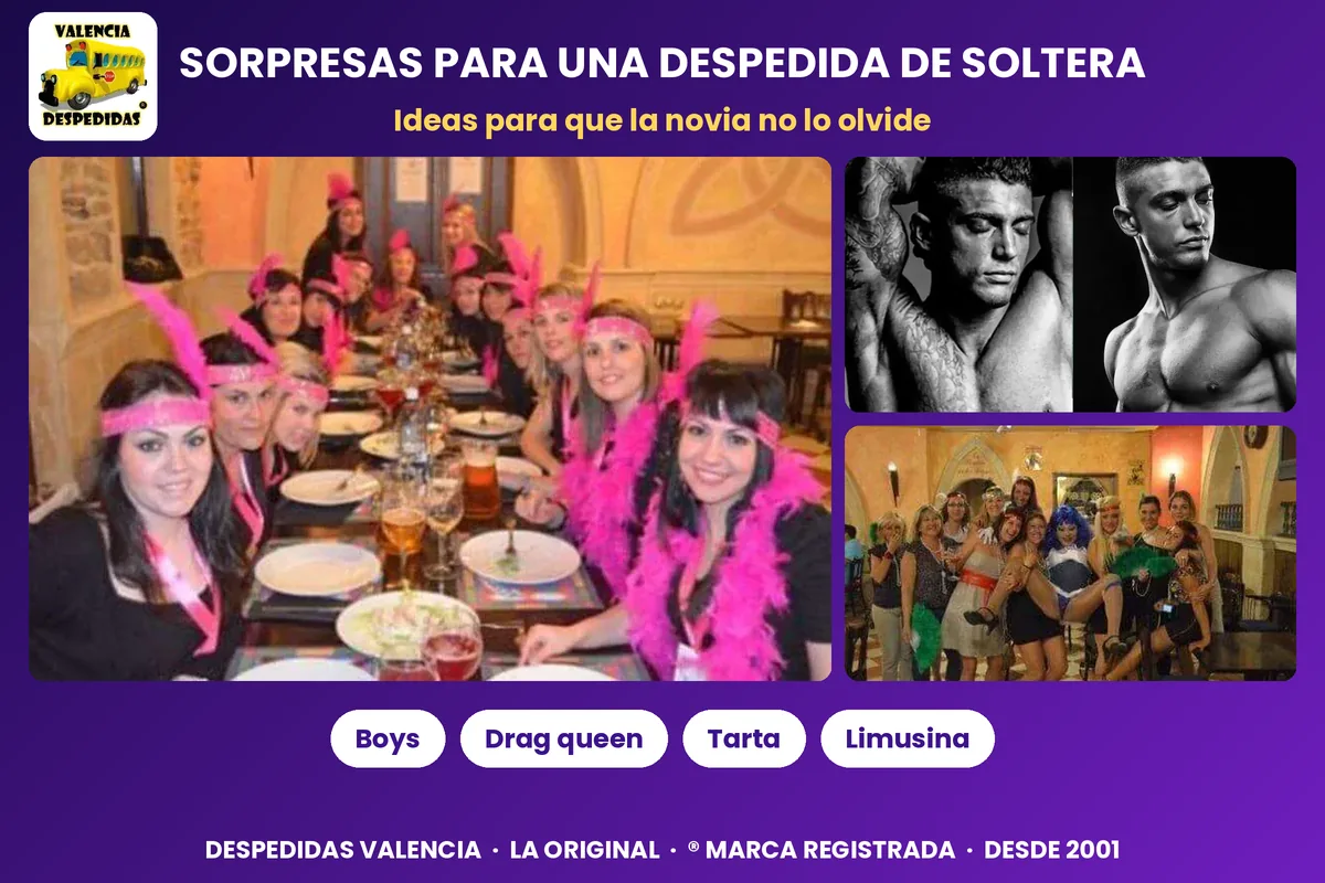 Despedida de soltera con boas rosas, show de boys y drag queen en Valencia