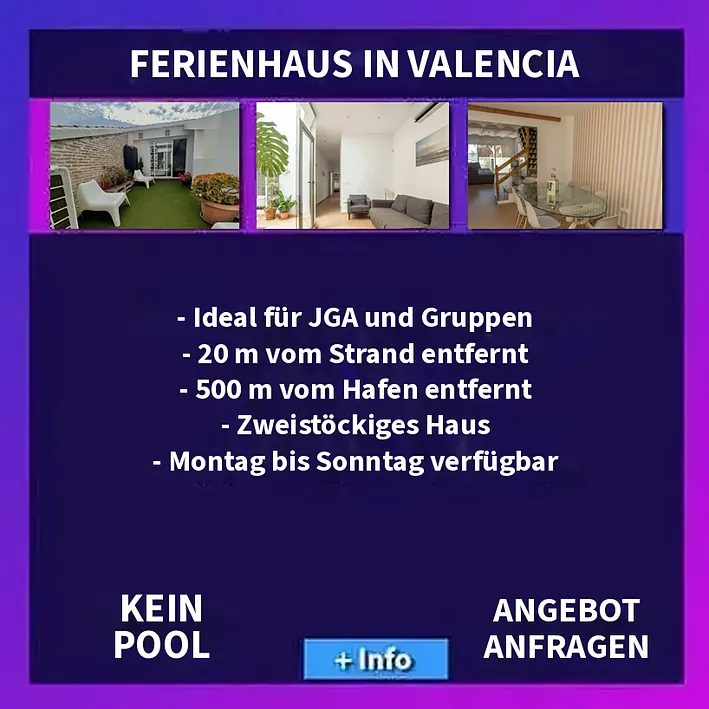 Haus am Strand für Gruppen in Valencia
