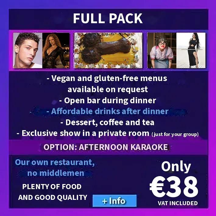 Hen party group having a private dinner show in Valencia city centre