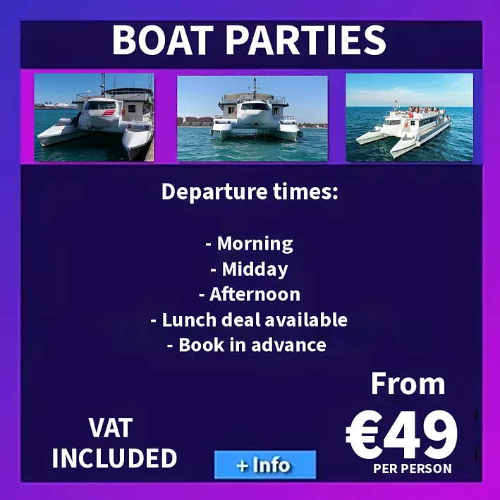 Catamaran boat party in Valencia with music, drinks and many Stag and Hen groups