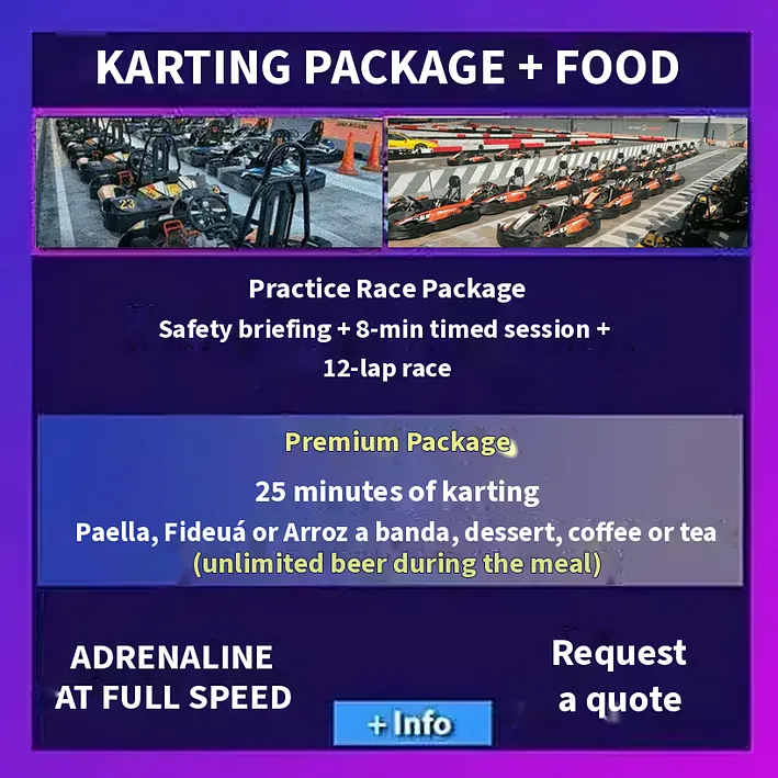 Friends competing in a Go-Karting race in Valencia
