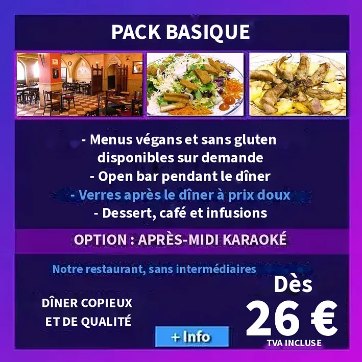 Dîner de groupe avec animation pour EVG ou EVJF