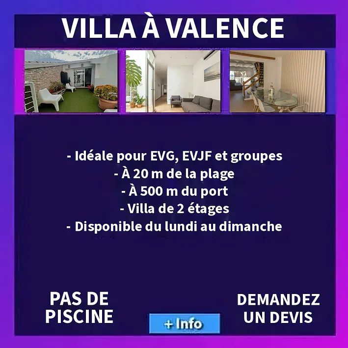 Villa pour groupes proche de la plage