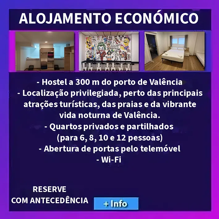 Alojamento económico para grupos em Valência com quartos grandes e boa relação preço/qualidade