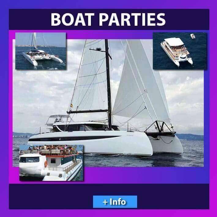 Festa no barco em catamarã em Valência com música e bom ambiente para despedidas