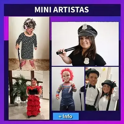 Sorpresa con mini artistas Mini artistas que aparecen por sorpresa en una despedida mixta