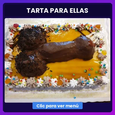 Tarta sorpresa para las chicas Tarta erótica de chocolate y crema para sorprender a las chicas en la despedida mixta