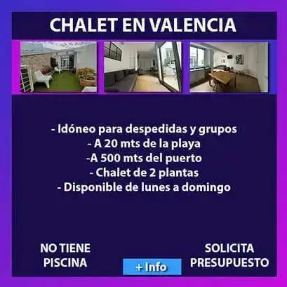 Chalet para despedidas junto a la playa con espacio para grupos