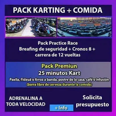 Karting en Valencia para despedidas con opción de comida